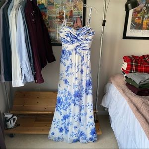 Blue floral gown